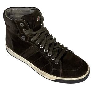 Moncler Suede Hightop Sneakers Shoes Men's 41/8 | Dark Brown Designer